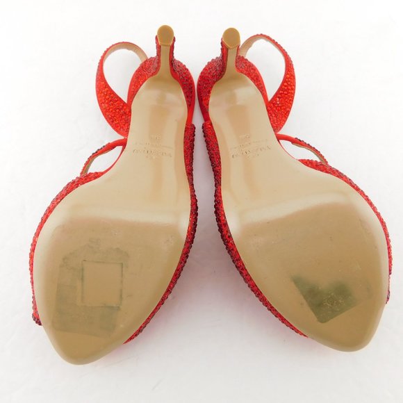 Unworn VALENTINO Ruby Red Crystal Platform Pumps 36 - Picture 7 of 9